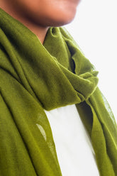 Sensation 100% Cashmere Woven Voile Scarf - Juniper Green